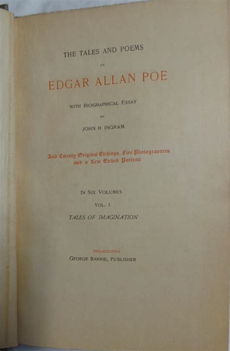 The Tales and Poems of Edgar Allan Poe with Biographical Essay In Six Volumes Volume II Limited to Five Hundred Copies Doc