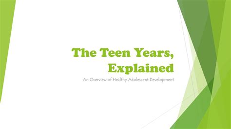 The Teen Years Explained; A Guide to Healthy Adolescent Development Reader