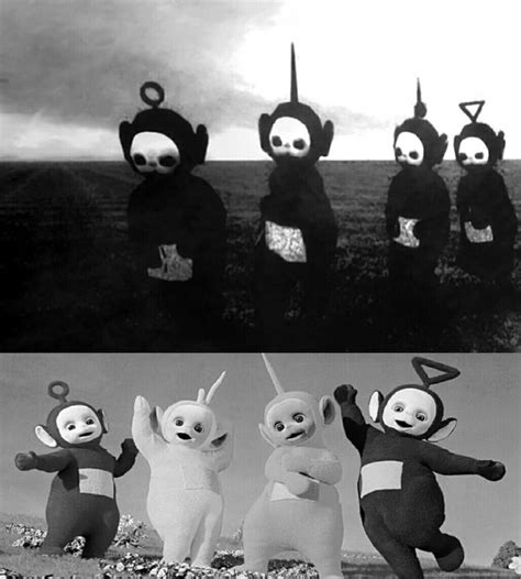 The Teletubbies in Monochrome