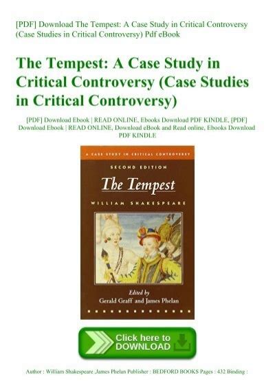 The Tempest Case Studies in Critical Controversy Doc