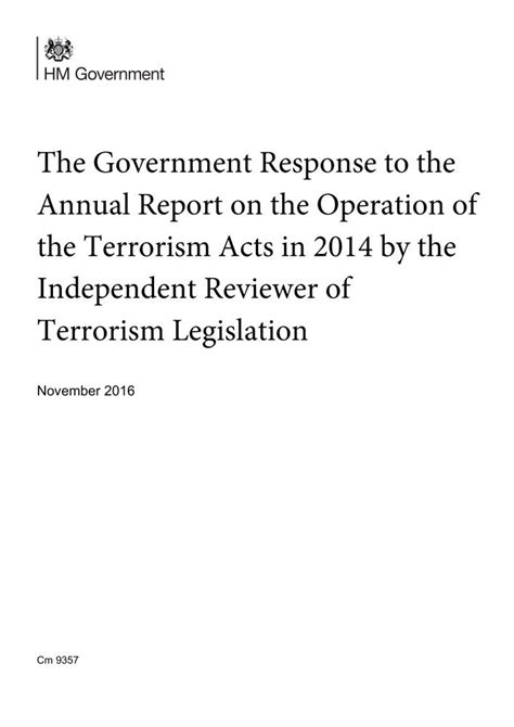 The Terrorism acts in 2014 report of the Independent Reviewer on the Operation of the Terrorism Act 2000 and part 1 of the Terrorism Act 2006 Reader