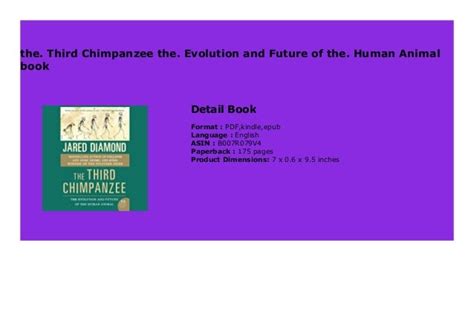 The Third Chimpanzee The Evolution and Future of the Human Animal Kindle Editon