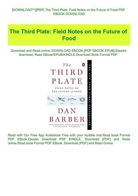 The Third Plate Field Notes on the Future of Food Ebook Epub