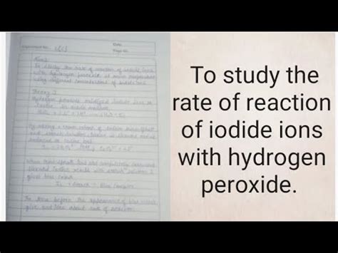 The Thrilling Reaction: Unveiling the Secrets of Hydrogen Peroxide and Iodide Ions in 2025