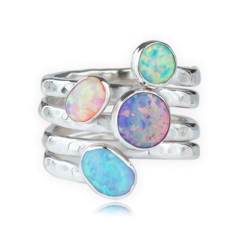 The Timeless Duo: Sterling Silver and Opal Rings