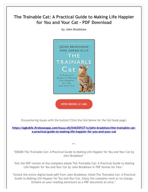 The Trainable Cat A Practical Guide to Making Life Happier for You and Your Cat PDF