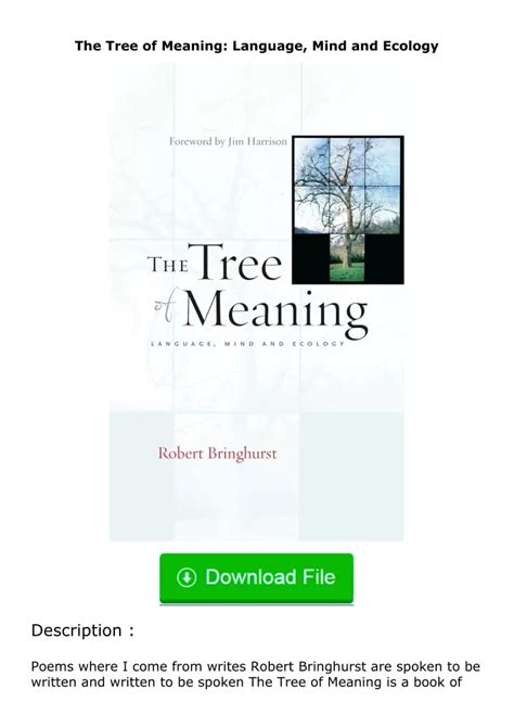 The Tree of Meaning: Language, Mind and Ecology Epub