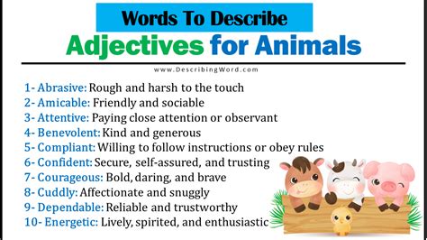 The Ultimate Guide to Adjectives for Describing Animals