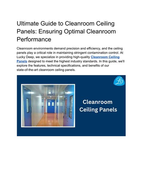 The Ultimate Guide to Clean Room Panels: Ensuring Contamination Control and Precision