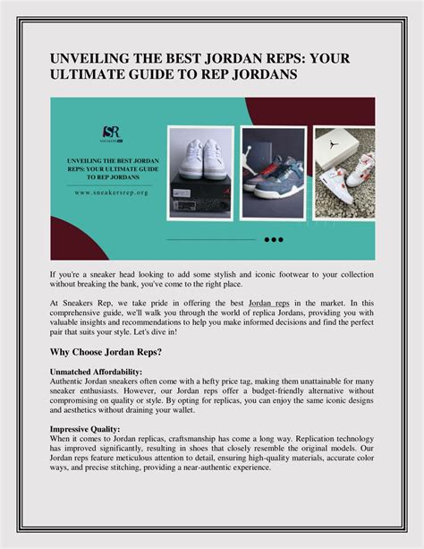 The Ultimate Guide to Jordan Reps: Uncovering the Pros, Cons, and Best Practices