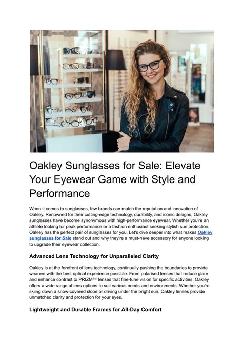 The Ultimate Guide to Oakley Sunglasses: Elevate Your Vision and Protection