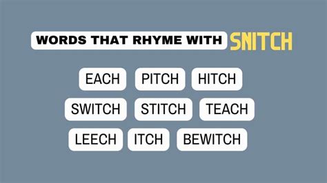 The Ultimate Guide to Rhyming with Snitch: Unleash Your Inner Bard