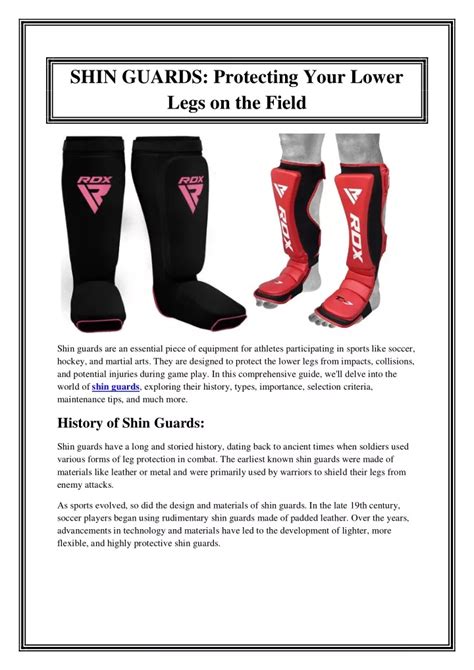 The Ultimate Guide to Shin Guards: Protect Your Legs on the Field