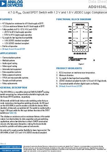 The Ultimate Guide to the ADG1634LYCPZ-REEL7: Unlocking the Power of Quad Bilateral Switches