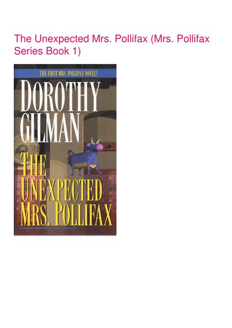 The Unexpected Mrs Pollifax Mrs Pollifax Series Book 1 Reader