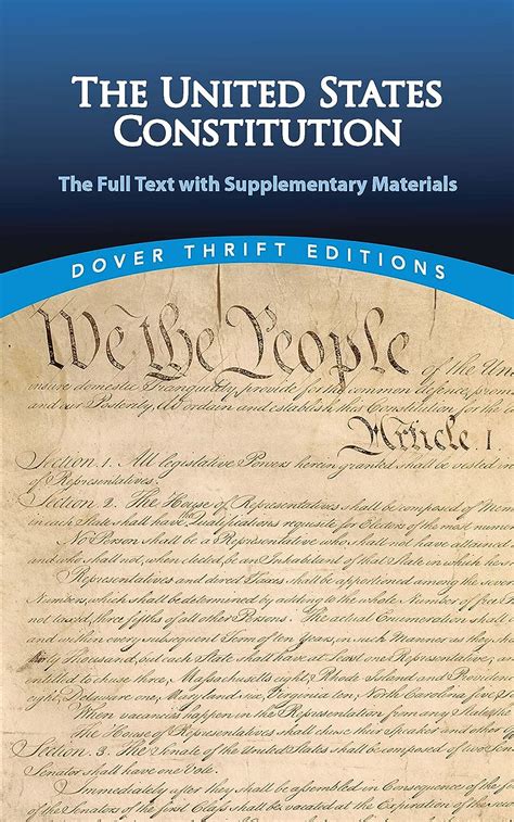 The United States Constitution The Full Text with Supplementary Materials Dover Thrift Editions Doc