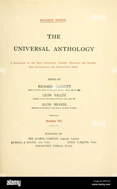 The Universal Anthology A Collection of the Best Literature Kindle Editon