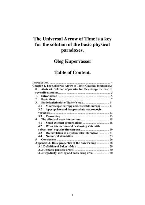 The Universal Arrow Of Time Is A Key For Solution PDF