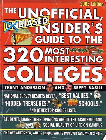 The Unofficial Unbiased Guide to the 328 Most Interesting Colleges 2004 A Trent and Seppy Guide UNOFFICIAL UNBIASED INSIDER S GUIDE TO THE MOST INTERESTING COLLEGES Epub