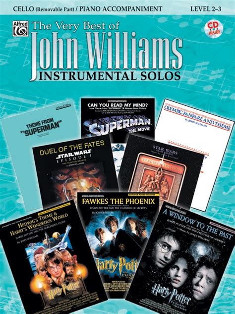 The Very Best of John Williams for Strings Cello with Piano Acc Book and CD Doc