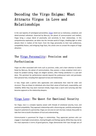 The Virgo Personality: A Tapestry of Complexity