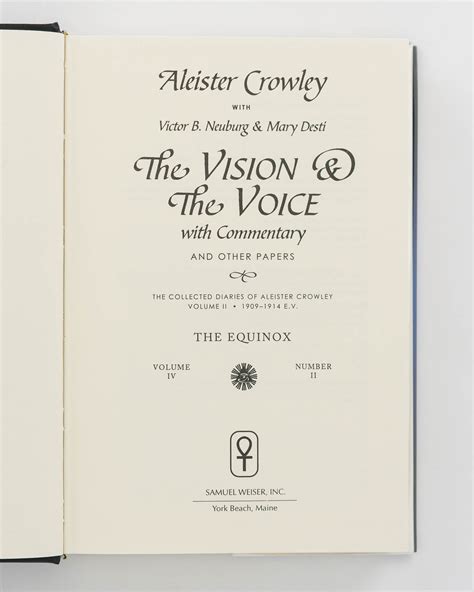 The Vision and the Voice With Commentary and Other Papers The Collected Diaries of Aleister Crowley 1909-1914 EV Equinox Kindle Editon