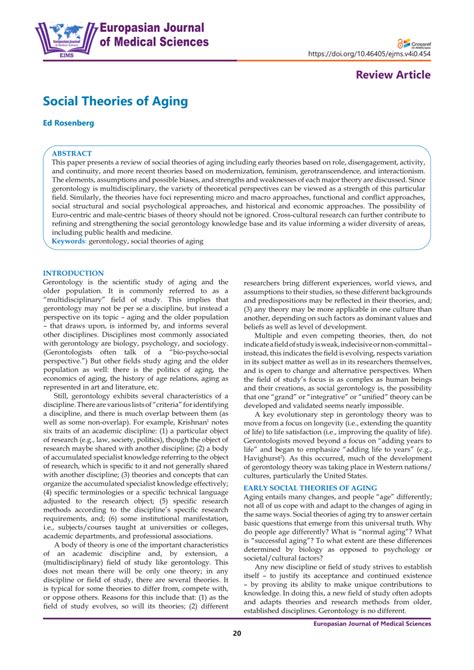 The Vital Role of Social Sciences in Gerontology