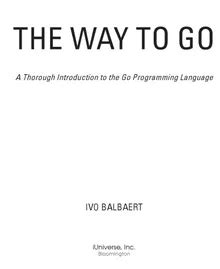 The Way to Go A Thorough Introduction to the Go Programming Language Doc