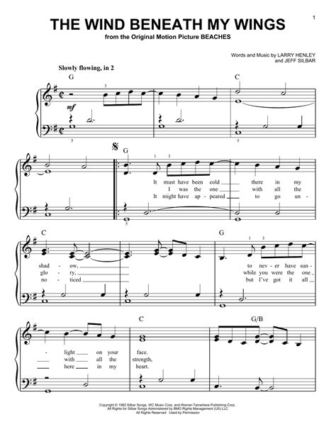 The Wiind Beneath My Wings Easy Piano Arrangement Epub