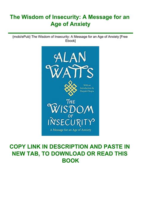 The Wisdom of Insecurity Ebook PDF