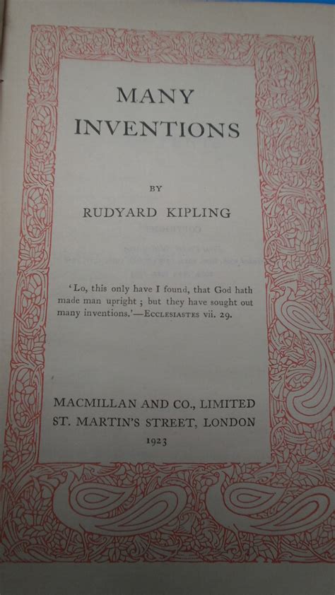The Works of Rudyard Kipling Many Inventions Doc