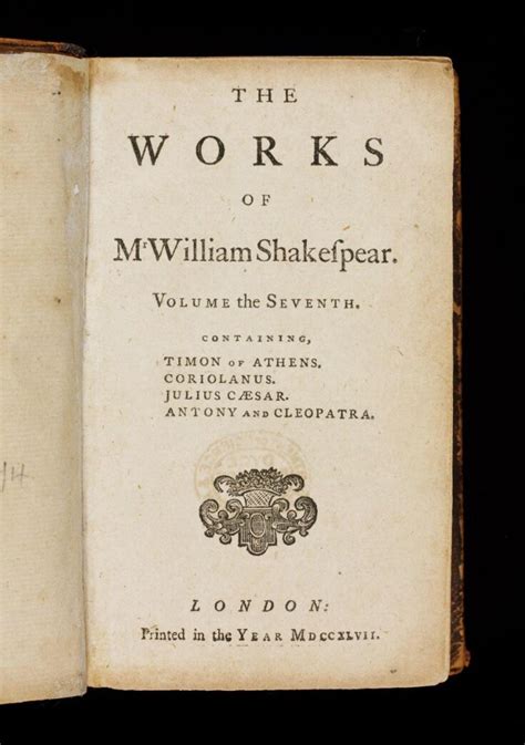 The Works of Shakespeare Volume the Seventh Containing Julius Caesar Antony and Cleopatra Cymbeline Troilus and Cressida the Third Edition of 8 Volume 7 Doc