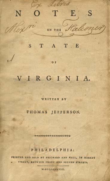 The Works of Thomas Jefferson Notes on Virginia I Doc