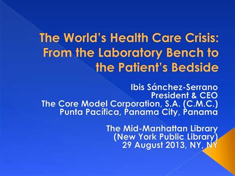 The World's Health Care Crisis From the Laboratory Bench to the Patient's Bedside Epub