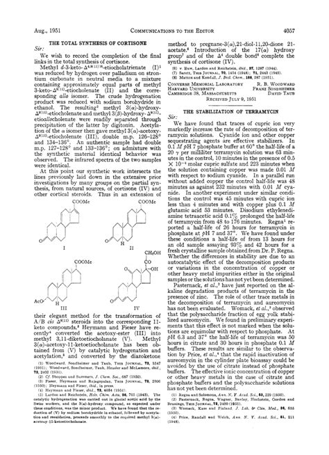 The first American synthesis of artificial cortisone