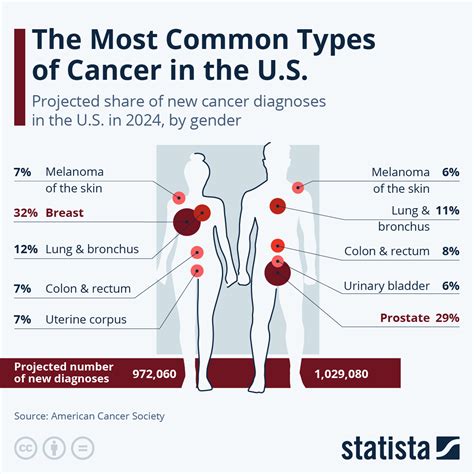 The following are some of the most common types of cancer: