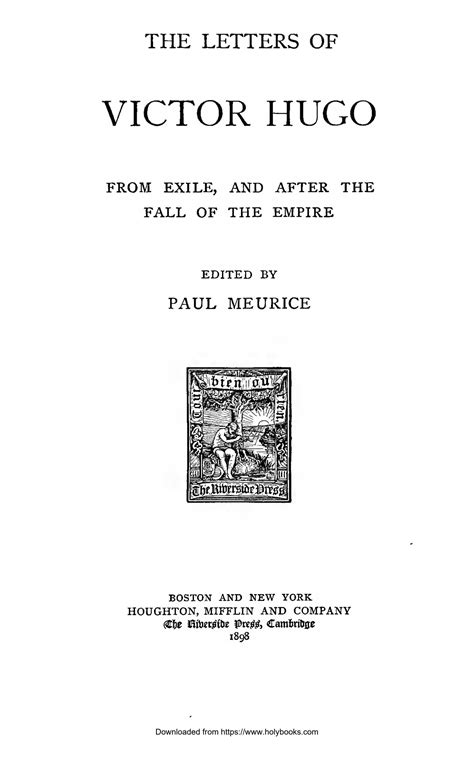 The letters of Victor Hugo from exile and after the fall of the empire Reader