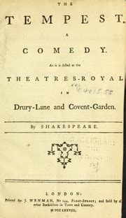 The tempest A comedy As it is acted at the Theatres-Royal in Drury-Lane and Covent-Garden By Shakespeare PDF