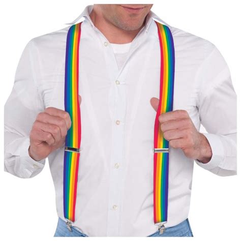 The vibrant rainbow suspenders