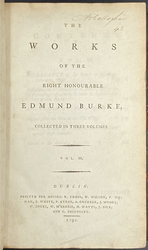 The works of the Right Honourable Edmund Burke collected in three volumes Volume 2 of 3