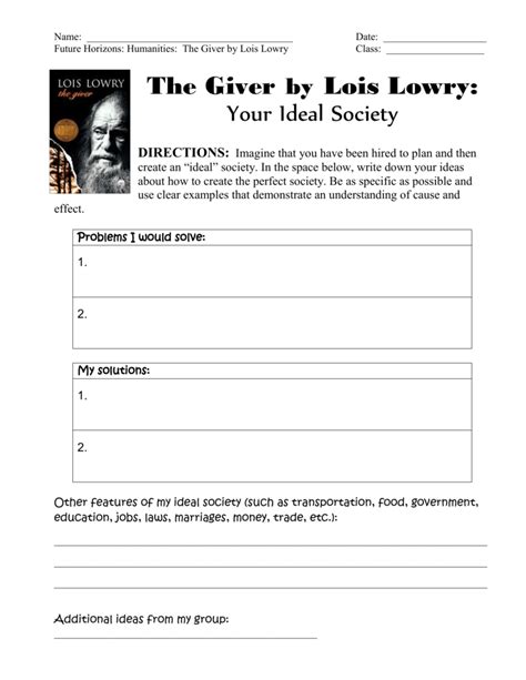 The-giver-chapter-activities Ebook Kindle Editon