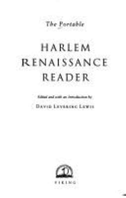 The.Portable.Harlem.Renaissance.Reader Ebook Kindle Editon