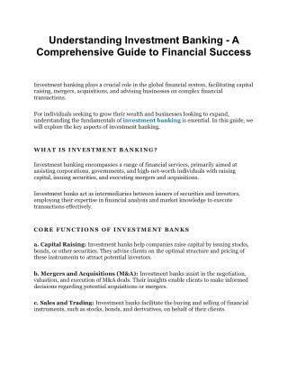 TheBriannaBanks: A Comprehensive Guide to Investment Banking