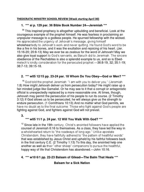 Theocratic Ministry Review Answers April 2014 Doc