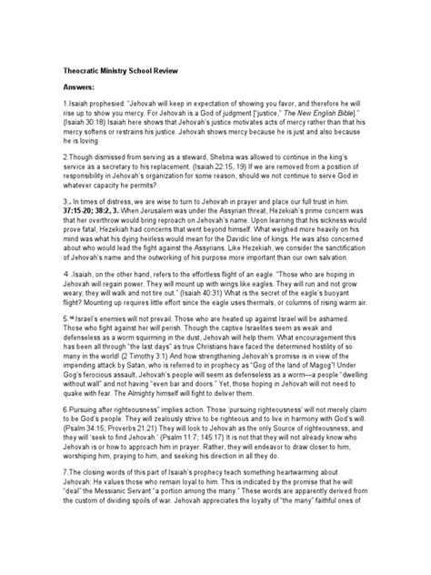 Theocratic Oral Review Answer April 2014 PDF