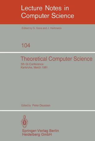 Theoretical Computer Science 5th GI-Conference Karlsruhe PDF