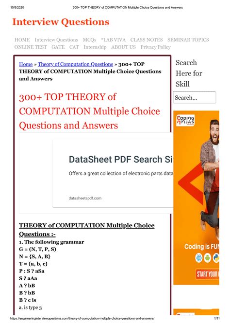 Theory Of Computation Questions With Answers Doc