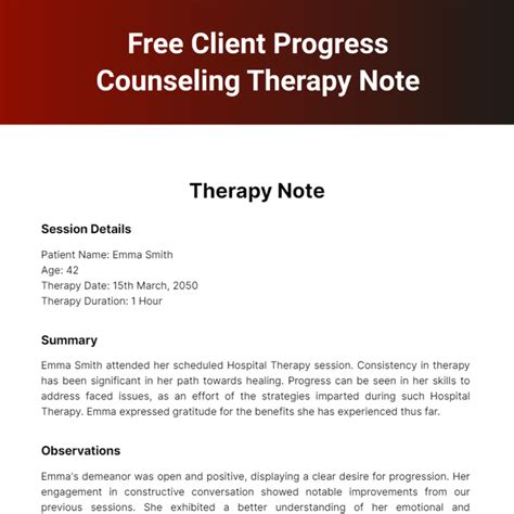 Therapy Note Template