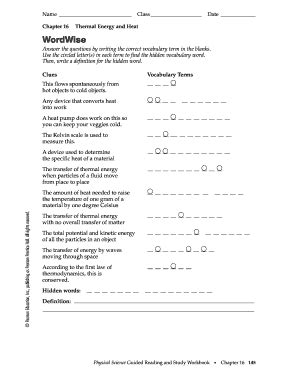 Thermal Energy And Heat Workbook Answers Wordwise Doc