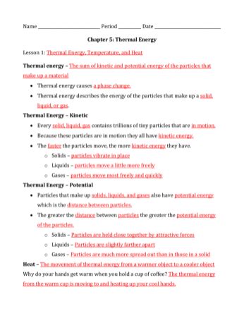 Thermal Energy Physical Science Answers PDF